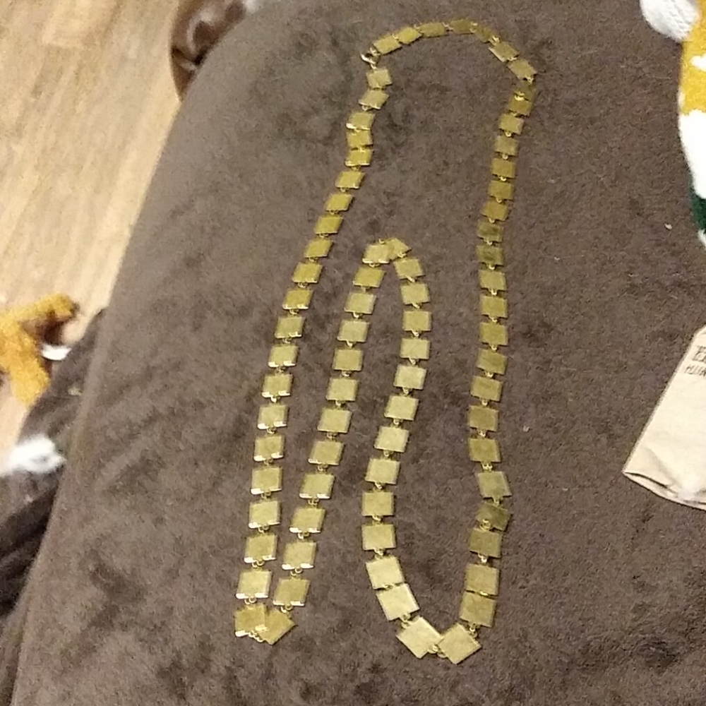 Long Square Design Necklace